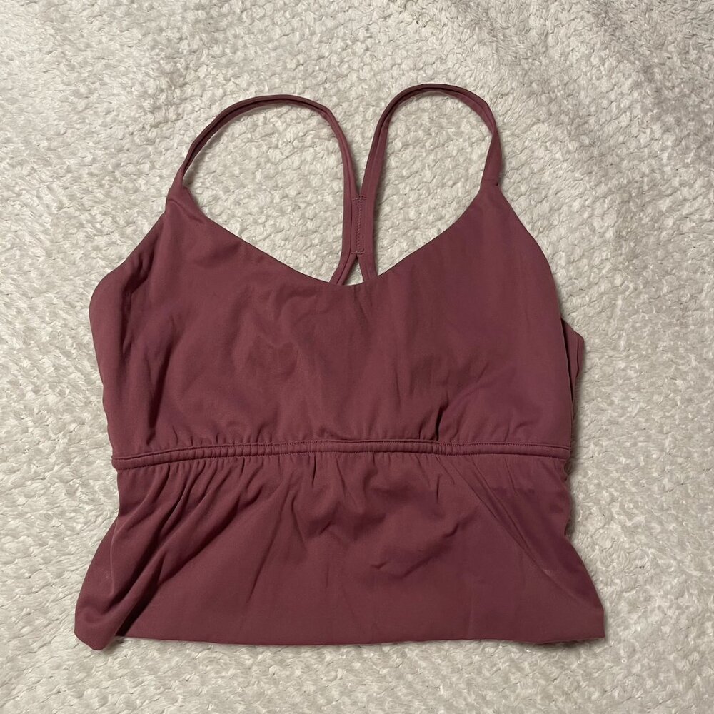 Purple strappy racerback workout top size small